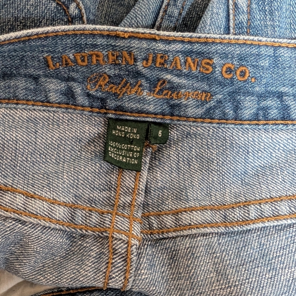 Vintage Ralph Lauren‎ Patchwork Wide Leg Jeans Nautical Anchor Old Money - Picture 10 of 15